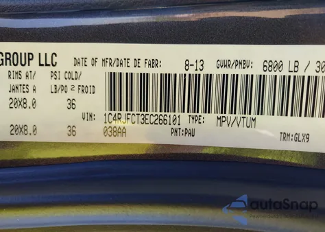 2014 Jeep Grand Cherokee Overland from USA, damaged, VIN 1C4RJFCT3EC266101